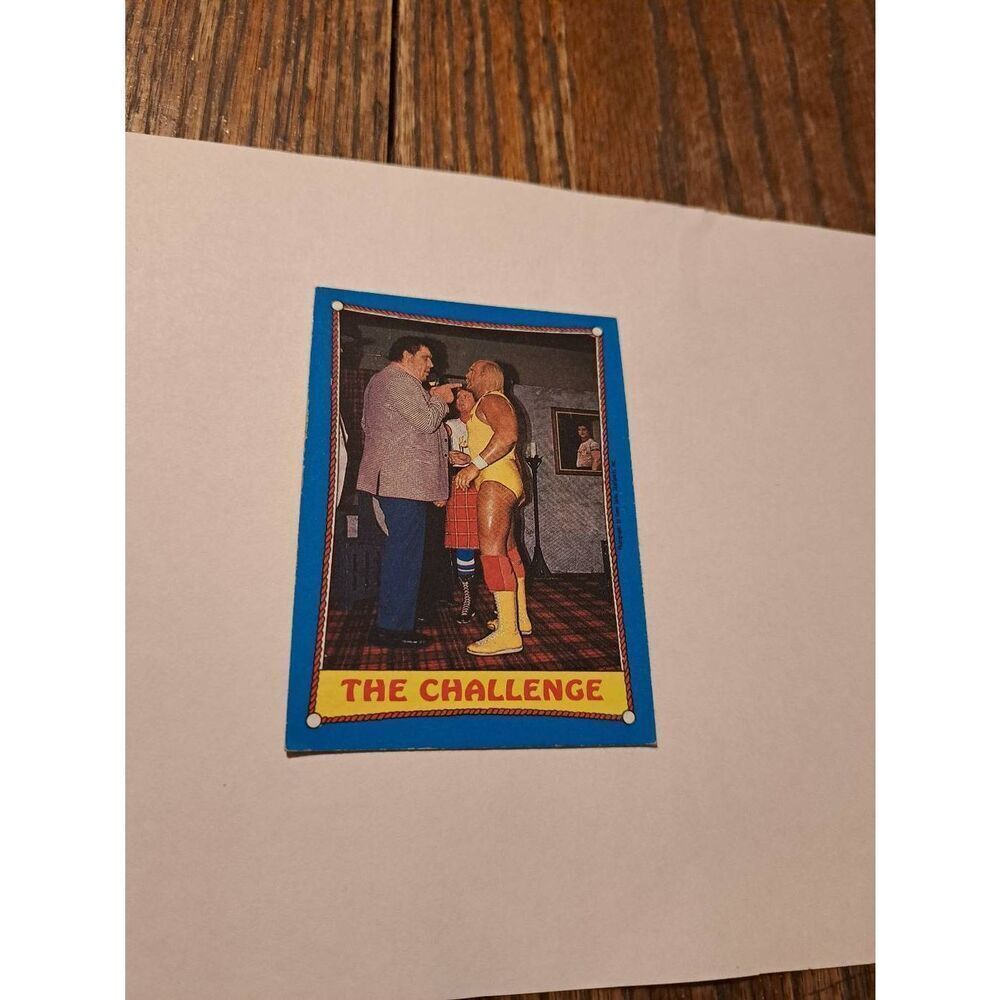 Vintage 1987 WWF Andre the Giant vs Hulk Hogan Card #58 WrestleMania 3 Challenge